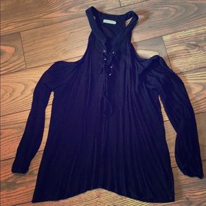 Black Cold Shoulder Top
